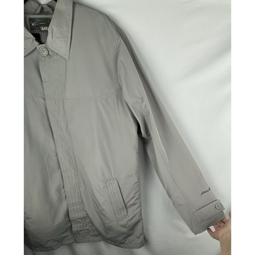 Eddie Bauer Jacket Mens TL‎ Gray Goose Down Winter Trench All Seasons Waterproof - Picture 5 of 14